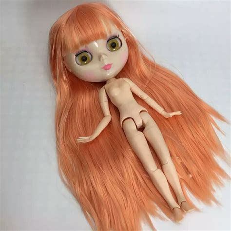 Nude Blyth Doll Joint Body Orange Hair Fashion Doll Factory Doll