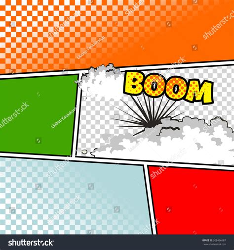 Vector Mockup Typical Comic Book Page Stock Vector Royalty Free
