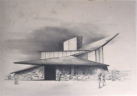 Mid Century Modern Home Sketch Richard B Swain Principles Of Design