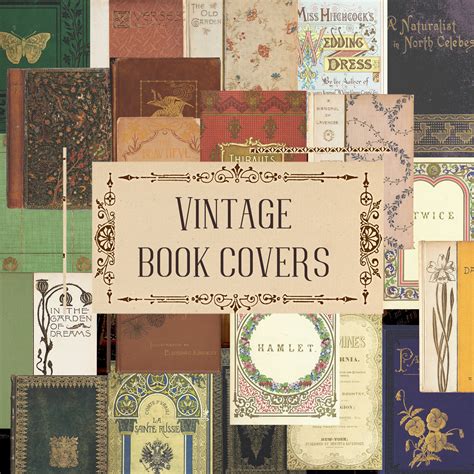 24 Digital Vintage Book Covers For Junk Journaling Bookmaking Etsy Uk