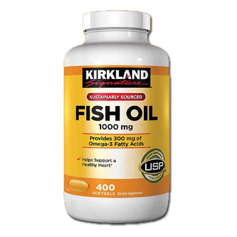 Kirkland Signature Fish Oil 1000 Mg 400 Softgels Carlo Pacific