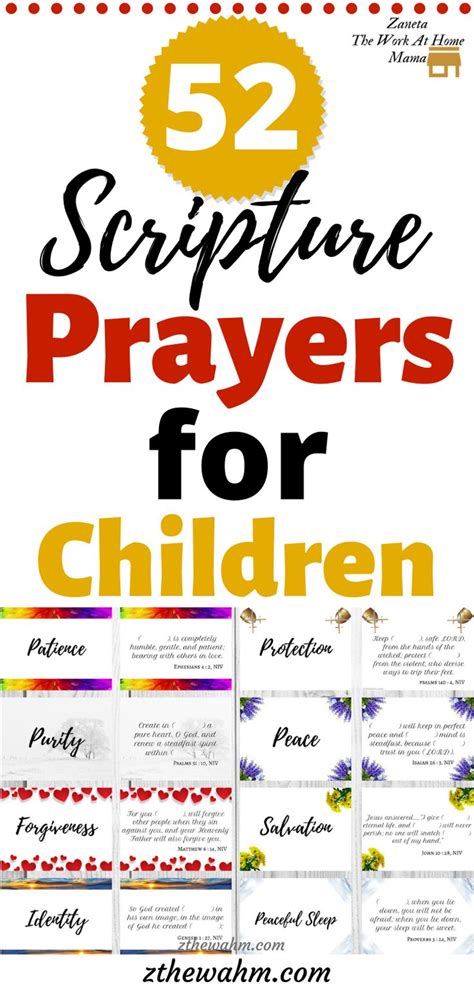 Scripture Prayer Cards To Pray Over Your Child Zaneta The Work At