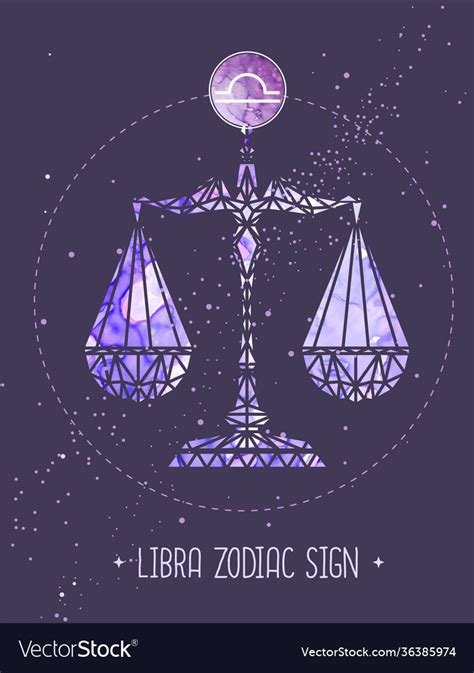 Witchcraft Card With Astrology Libra Zodiac Sign Vector Image