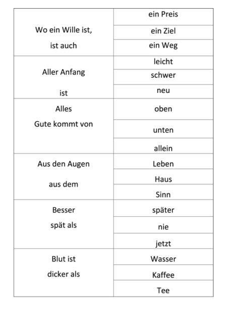 Für spannende quizrunden mit senioren und menschen mit demenz. Sammlung von Sprichwörtern - Artikulation, Sprache, Stimme ...