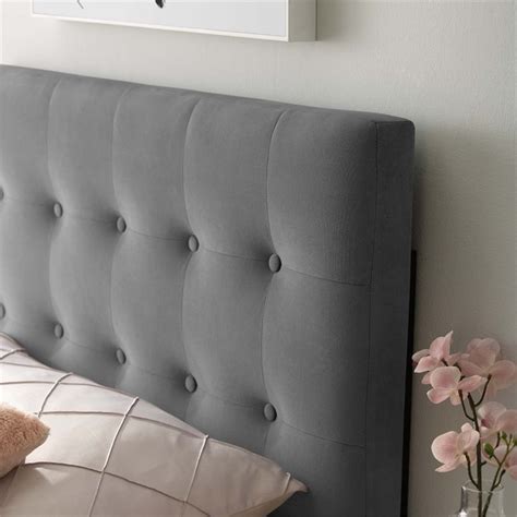 Modway Emily Biscuit Tufted Velvet Twin Headboard In Gray Cymax Business