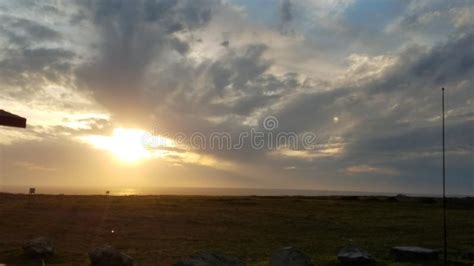 Sunset Of Sky In California Pacific Ocean Stock Image Image Of