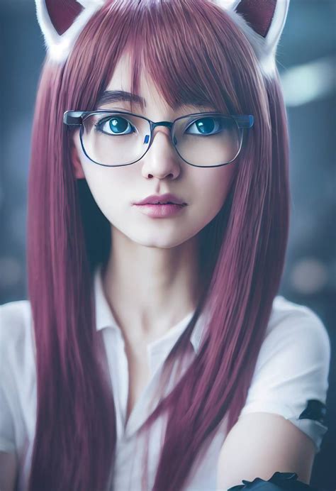 Real Life Anime Kawaii Cute Girl With Rimless Glasses Ultra