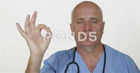 Medical Staff Surgeon Ok Round Circle Fingers Gesture Doctor Approve Sign Stock Footage Circle