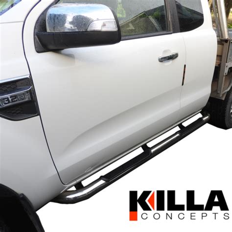 2011 2021 Ford Ranger Extra Cab Stainless Steel Side Step Rails Running