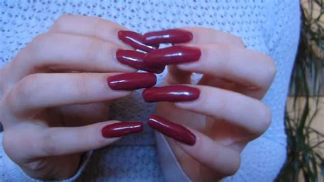 Asmr Dani Showing Her Long Red Nails Video Youtube
