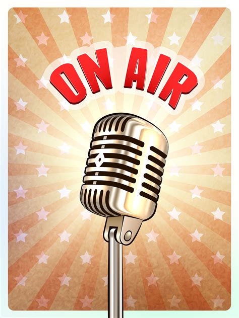 Podcast Art On Air In 2020 Microphone Retro Album Cover Design