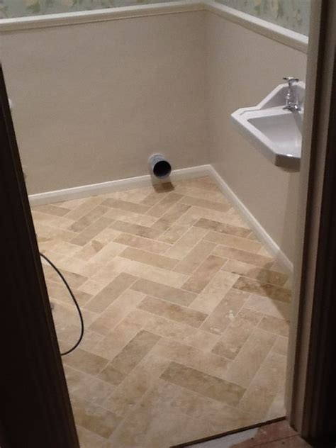 Travertine Herringbone With A Smaller Size Like 4x12pretty Floor