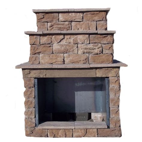 Make the great outdoors cozier with the belgard elements™ line of modular outdoor kitchen and living room components. 72 in. Fossill Brown Grand Outdoor Fireplace Kit-FBGFPL ...