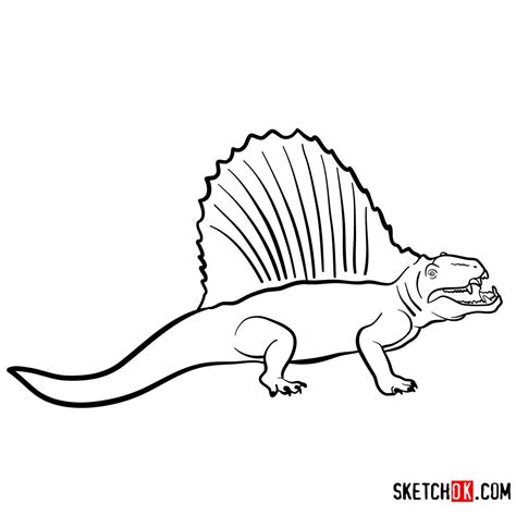 How To Draw A Dimetrodon Extinct Animals Dino Drawing Drawings