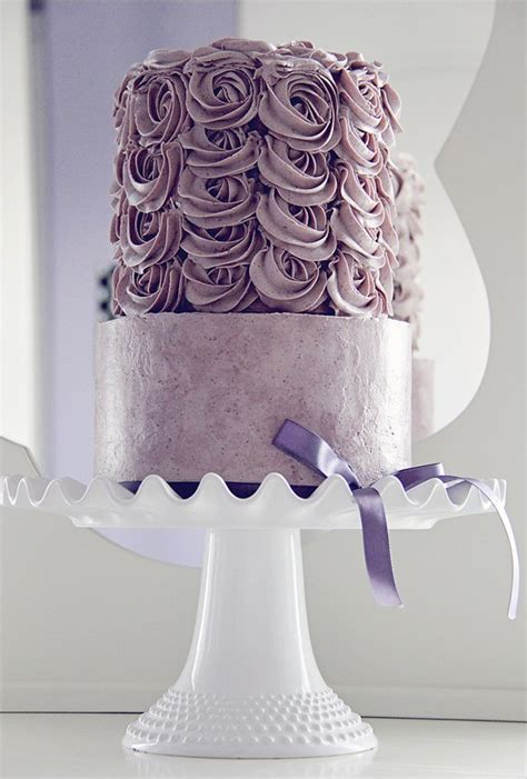 Purple Rosette Wedding Cake A Wedding Cake Blog