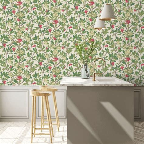Strawberry Tree Wallpaper Scarlet And Ivory By Cole And Son 10010049