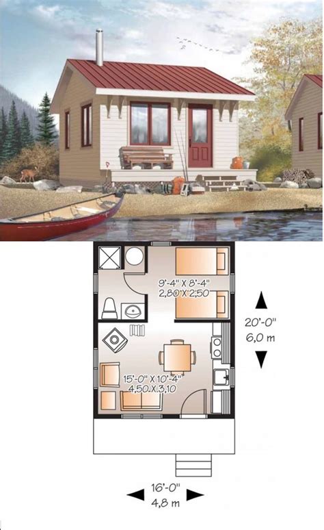 X Cottage Tiny House Cabin Guest House Plans Tiny House Plans