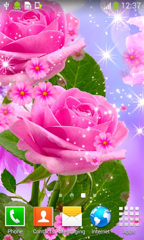 Flower Live Wallpaper Photo Pink Roses Live Wallpaper For Android