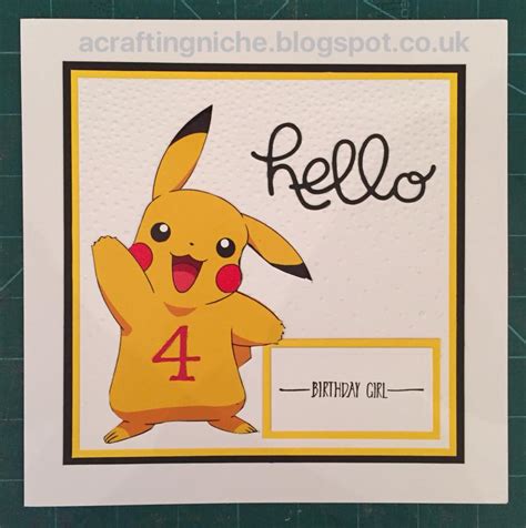 A Crafting Niche A Pokemon Pikachu Birthday Card