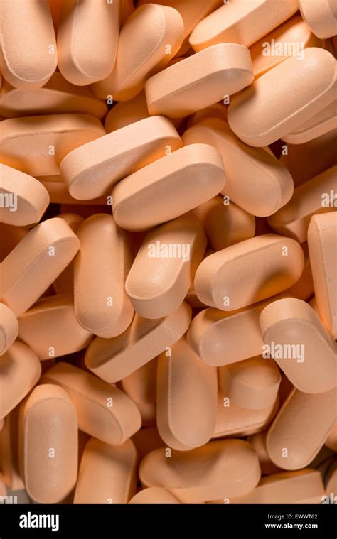 Orange Pills Spread Out Stock Photo Alamy