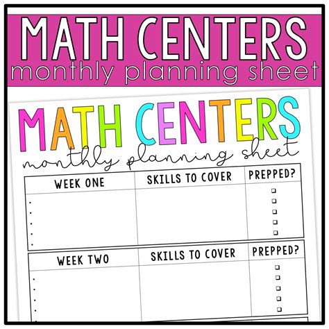 Planning Math Centers