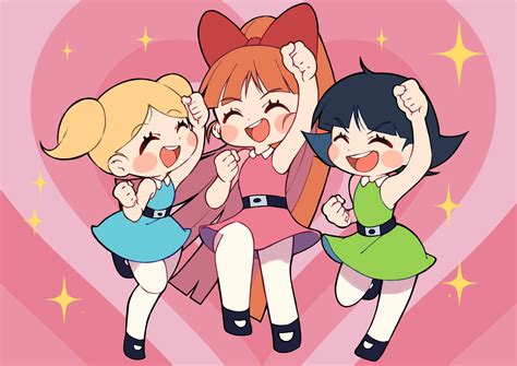 powerpuff girls blossom and bubbles and buttercup