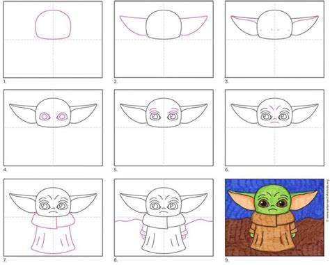 How To Draw Baby Yoda · Art Projects For Kids Yoda Art Baby Drawing