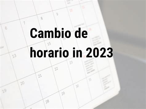 Cambio De Horario 2023 Calendar Center