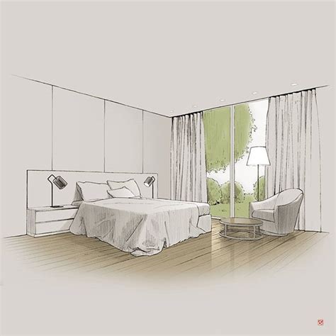 Andrii Bondarenko On Instagram “evening Bedroom Interior Sketch