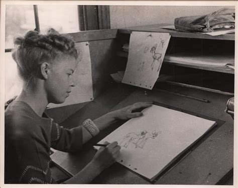Retta Scott Sketching Bambi Early 1940s The First Woman Credited As