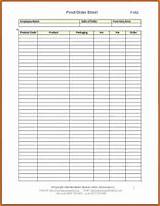 Food Order Excel Template Photos