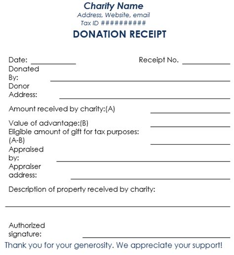 Donation Receipt Template Free Samples In Word And Excel