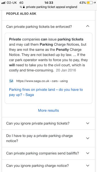 private parking charge mitigating circumstances mumsnet