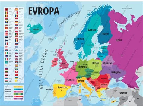 Mapa Evropy 140x100 Cm Českovobrazechcz