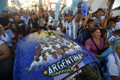 Fans Flood Buenos Aires Streets With Blue And White Banners After Argentina Reach Fifa World Cup