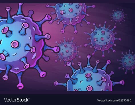 Wallpaper With Macro Image Coronavirus Cells Vector Image