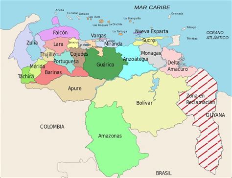 Mapas De Venezuela Mapa De Venezuela Con Sus Limites