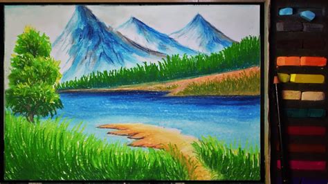 Drawing Hills And Grass Scenery Step By Step With Oil Pastels Step By