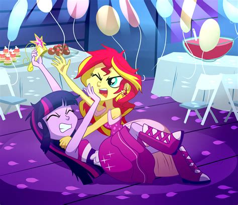 Sunset Shimmer And Twilight Sparkle Equestria Girls Drawn By Madmax