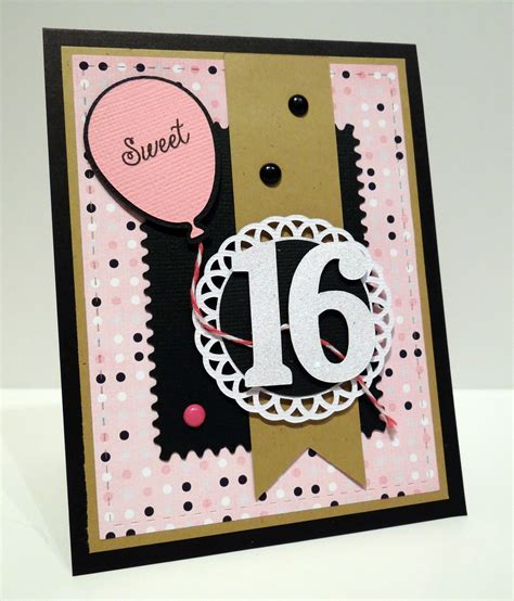 Sweet 16 16th Birthday Card Birthday Cards Card Making Birthday