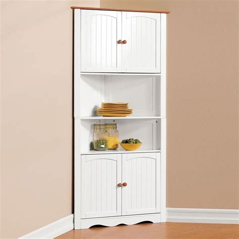Brylanehome Country Kitchen Corner Cabinet Free Standing