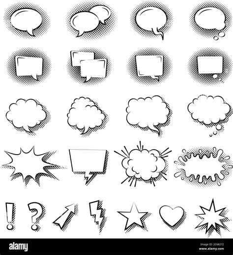 Speech Bubble Symbols Icon Set Hand Drawn Thought And Speech Bubbles