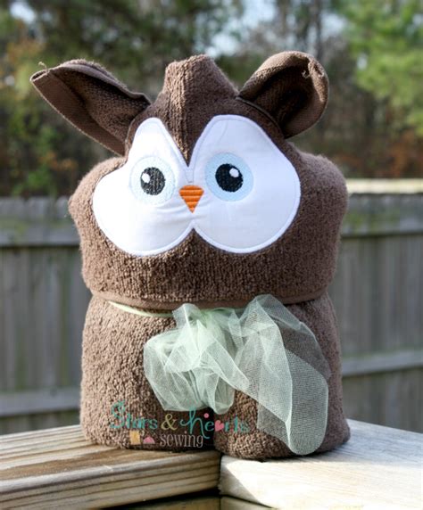 Owl Hooded Towel Personalized By Starsandheartssewing On Etsy