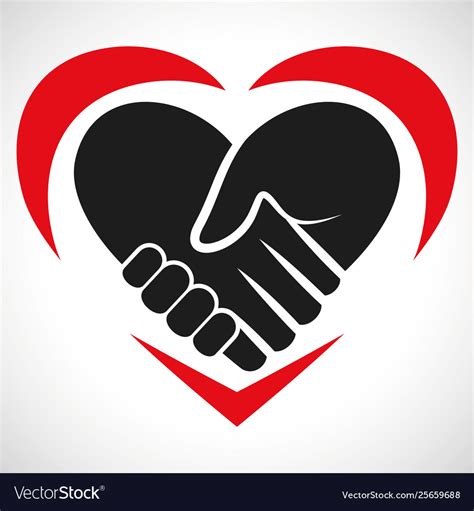 Icon Heart Handshake Royalty Free Vector Image