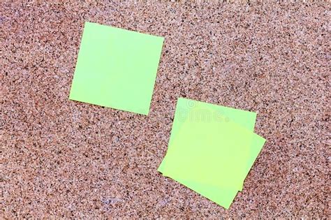 Yellow Sticky Notes On A Cork Board Stock Image Image Of Page Board