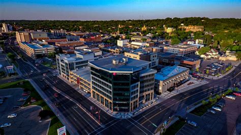 On the banks of the minnesota river, the vetter stone amphitheater in riverfront park, is the a uniq. Mankato MN - Drone Photography