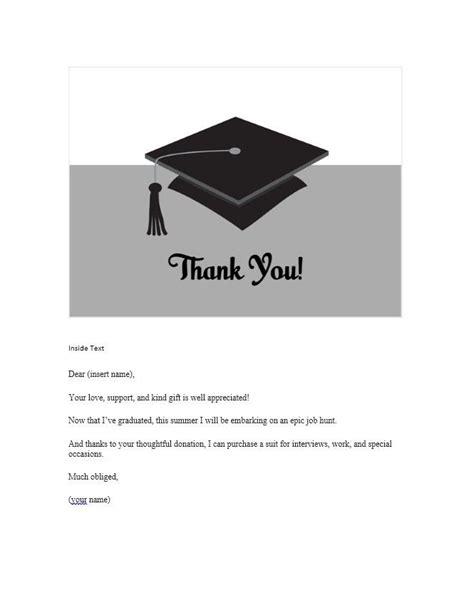 Thank You Letter Sample For Graduation Pecia