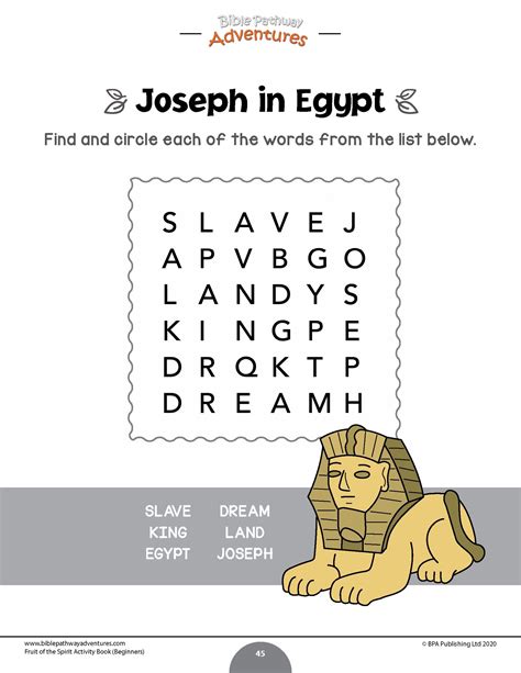 Joseph Word Search Puzzle In 2021 Book Activities Sabbath School
