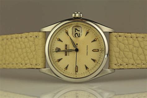 Rolex Stainless Steel Oysterdate Precision Wristwatch Ref 6294 Circa