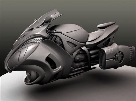 A Futuristic Motorcycle Is Shown On A Gray Background